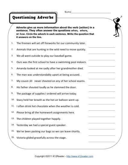 Twelfth Grade Grade 12 Adverbs Questions For Tests English Adverb Worksheet 12th Grade - English Adverb Worksheet 12th Grade