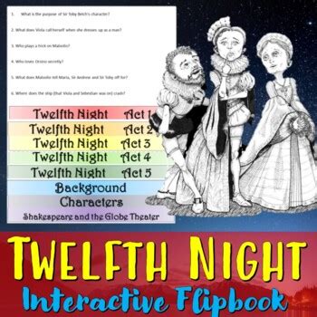 Twelfth Night Interactive Flipbook Made By Teachers Twelfth Night Worksheet - Twelfth Night Worksheet