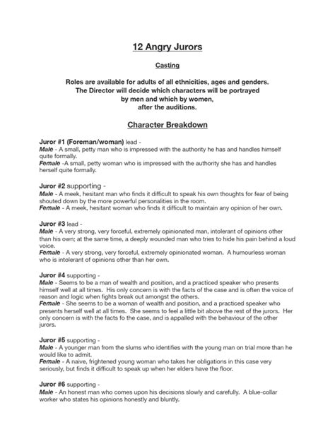 twelve angry jurors script