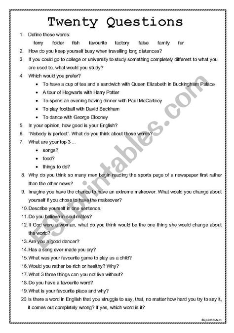 Twenty One Questions