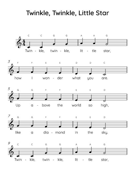 Twinkle Twinkle Little Star Notes
