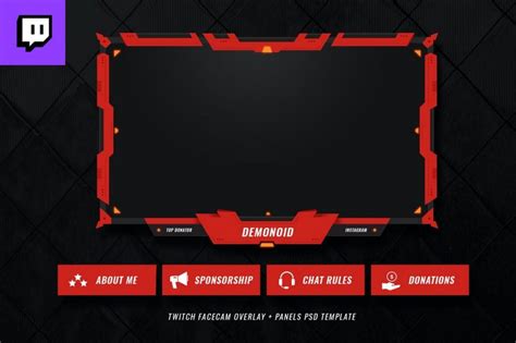 twitch overlay template psd web