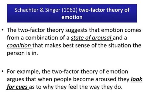 Two Factor Theory Of Emotion Schachter And Singer