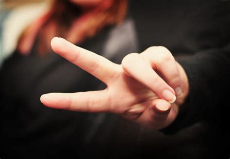 two finger sign