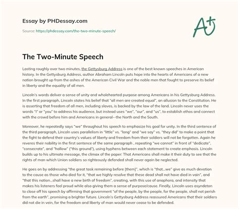 Two Minute Speech