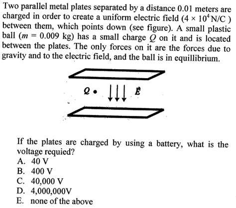 Two Plates Separated By Charge Are Separated To Distance D