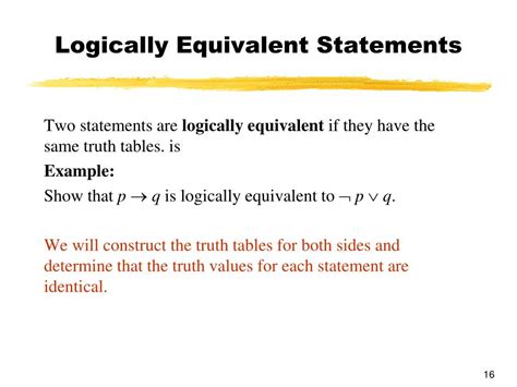 Two Statements Are Logically Equivalent When