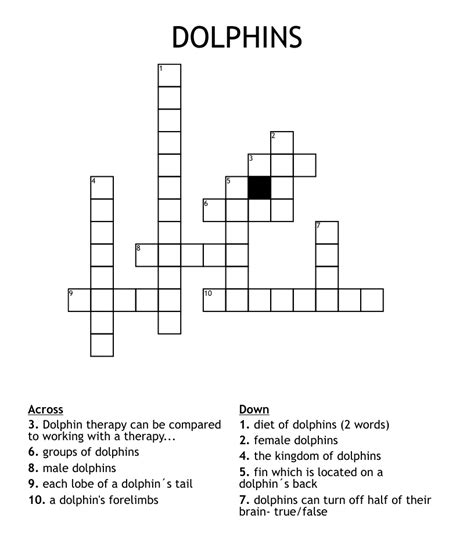 two tone dolphin Crossword Clue Wordplays.com