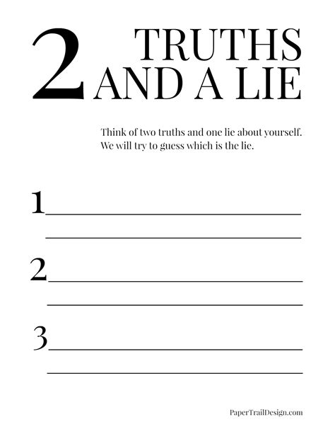 Two Truths And A Lie Printable Worksheet 8211 Two Truths And A Lie Worksheet - Two Truths And A Lie Worksheet