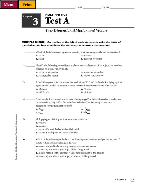 Full Download Two Dimensional Motion And Vectors Worksheet Answers 