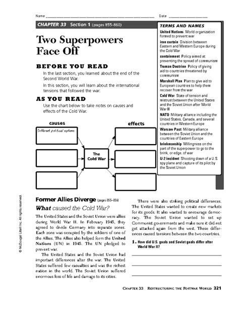 Download Two Superpowers Face Off Guided Answers 