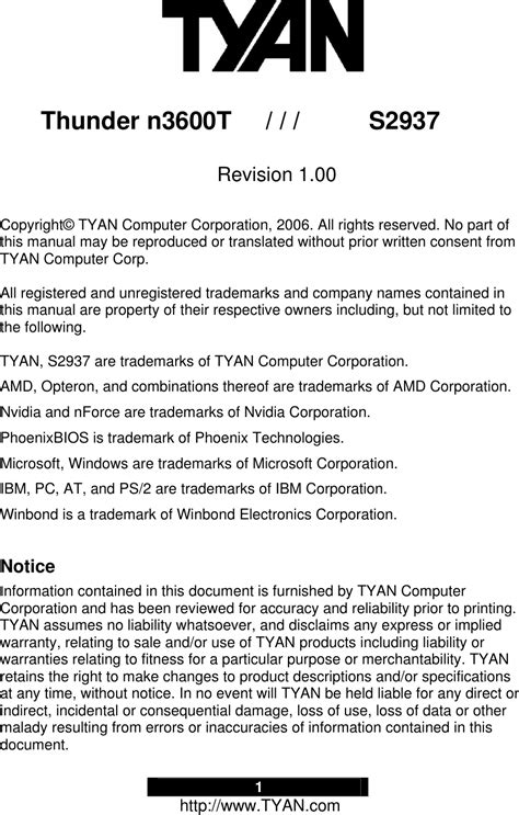 Read Online Tyan Computer User Guide 