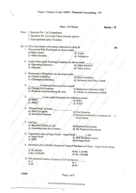 Full Download Tybaf University Question Papers 