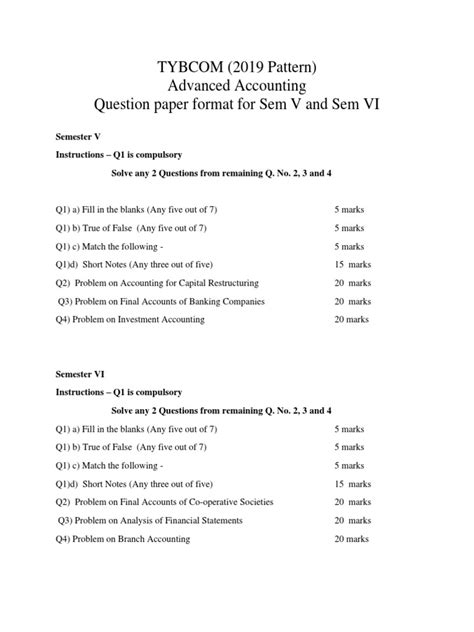 Tybcom Management Accounting Paper