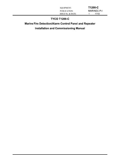 Read Tyco Fire Panel Manual T1200 