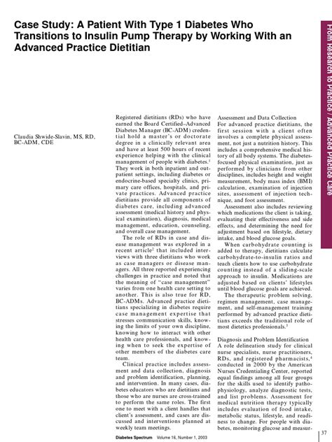 Type 1 Diabetes Case Study Susan Cheng