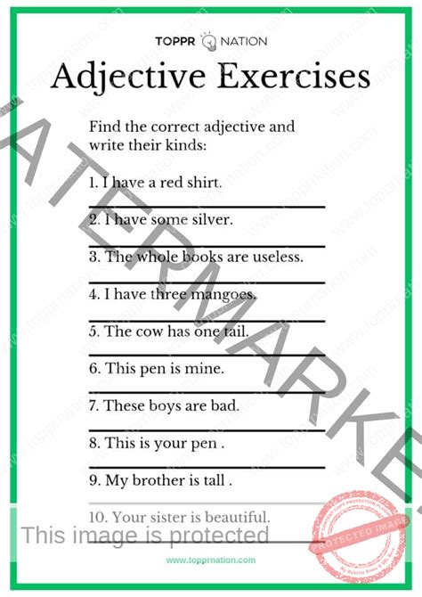 Types Of Adjectives Exercises Grammar Practices Kinds Of Adjectives Exercises With Answers - Kinds Of Adjectives Exercises With Answers