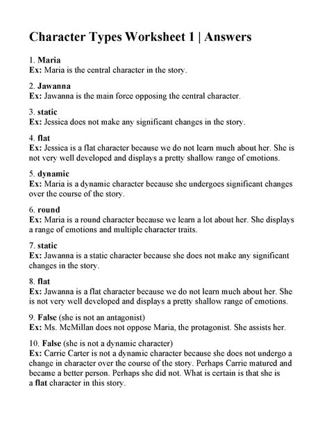Types Of Characters Worksheet   Character Types Worksheets And Lessons Ereading Worksheets - Types Of Characters Worksheet