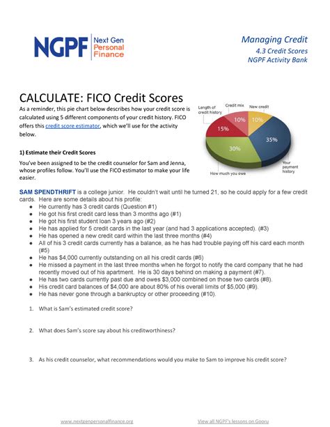 Types Of Credit Activities Ngpf Credit Report Scenario Worksheet Answers - Credit Report Scenario Worksheet Answers