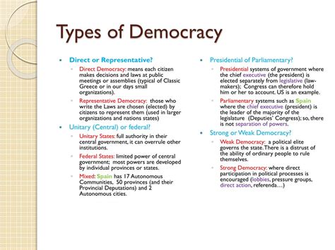 types of democracy