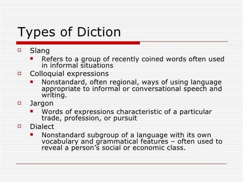 Types Of Diction
