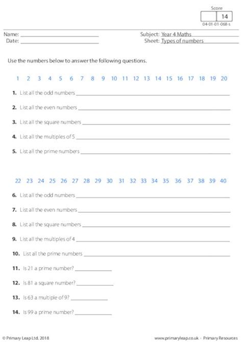 Types Of Number Worksheets Practice Questions And Answers Types Of Numbers Worksheet - Types Of Numbers Worksheet