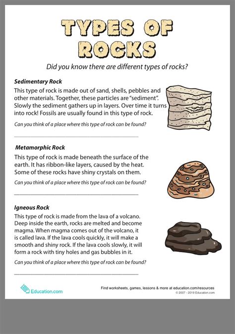 Types Of Rocks Worksheets Worksheet Science Rocks Grade 2 - Worksheet Science Rocks Grade 2