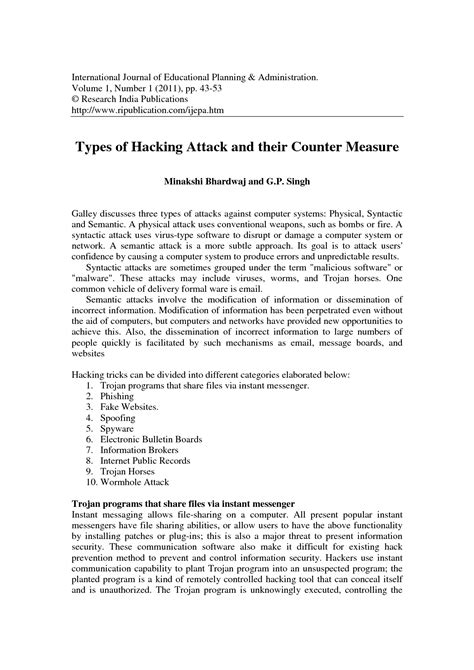 Download Types Of Hacking Attack And Their Counter Measure 