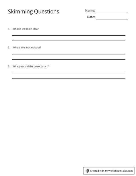 typical skimming questions
