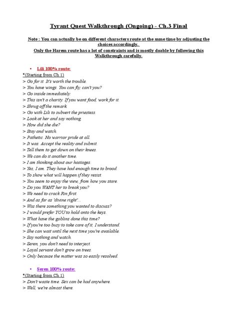 Tyrant Quest Walkthrough