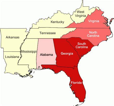 u s state capitals southeast region