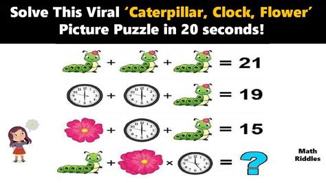 U0027caterpillar Flower Clocku0027 Riddle Answer To Iq Test Caterpillar Plus Flower Time Clock - Caterpillar Plus Flower Time Clock