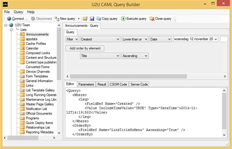 u2u caml query builder sharepoint 2013