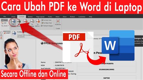 ubah file pdf ke word