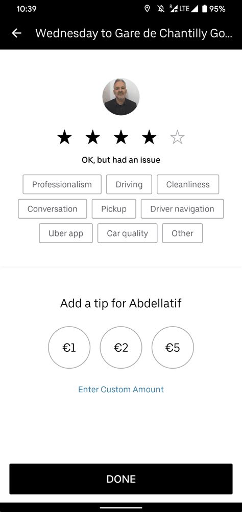 uber driver ratings