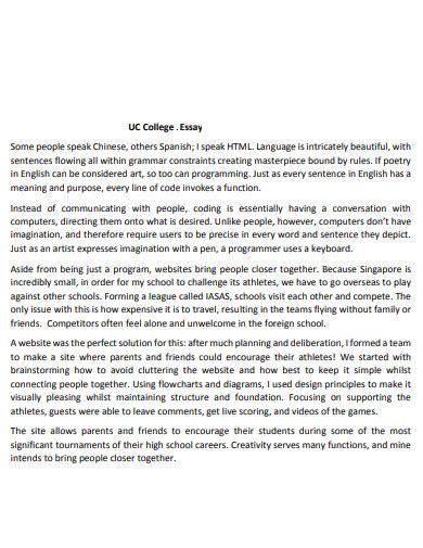 Uc Essay Examples