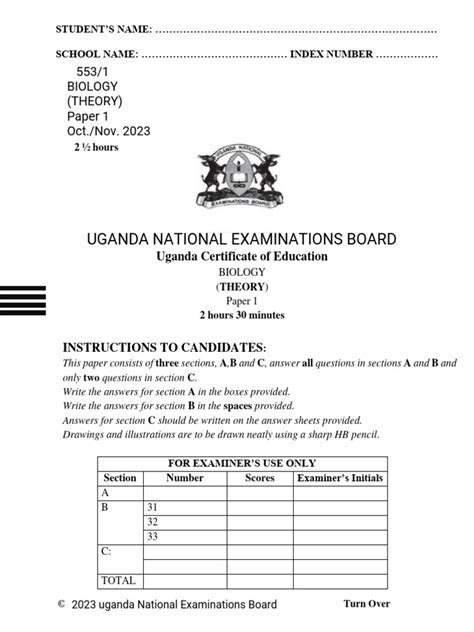 Full Download Uce Uganda National Examination Board Past Papers 