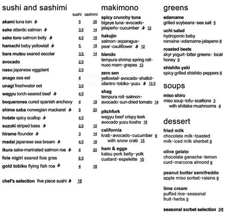 Uchi Dallas Menu