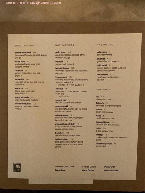 Uchi Houston Menu