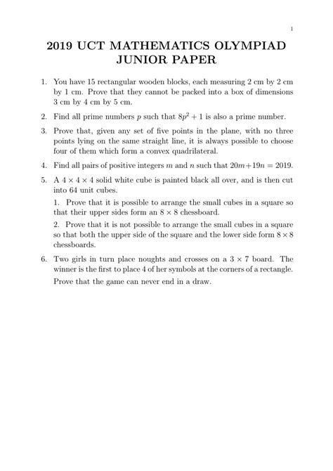 Read Online Uct Maths Olympiad Question Papers 