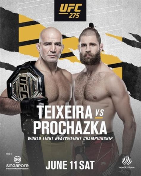 UFC 275: Teixeira vs. ProchÃÂ¡zka | MMA Event - Tapology