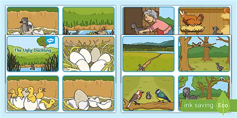 ugly duckling sequencing pictures for esl