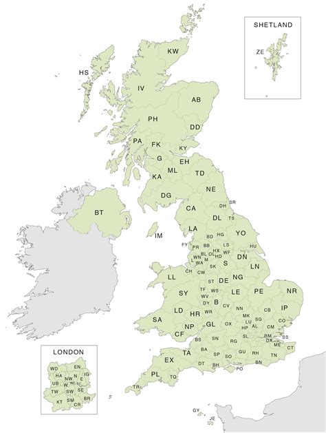 Uk Postcode Area Boundaries Map