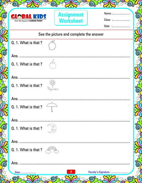 Ukg Question Paper