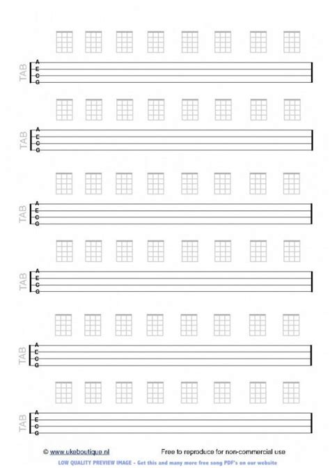 Ukulele Notes Ukulele Tabs Paper With Guitar Chor