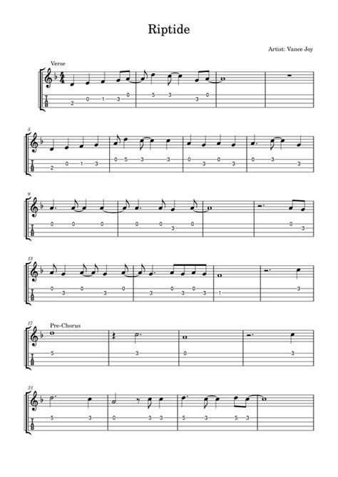 Ukulele Tabs For Riptide