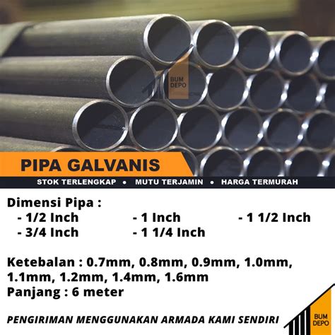ukuran pipa galvanis