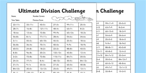Ultimate Division Challenge Teacher Made Twinkl Division Challenge - Division Challenge