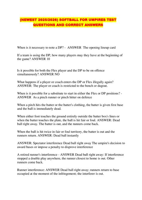 Umpire Test Questions