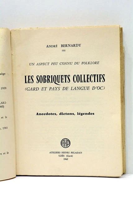 Un Aspect Peu Connu Du Folklore Les Sobriquets Co